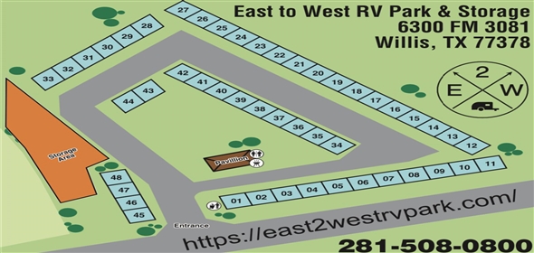 6300 FM 3081 Willis Texas, 77378 | EAST TO WEST RV PARK & STORAGE