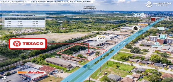 6 Locations in Louisiana - Show on Map New Orleans Louisiana, 70127 | 6 Fuel Station Sale-Leaseback Offering