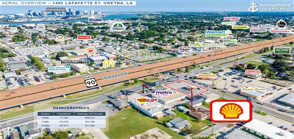 6 Locations in Louisiana - Show on Map New Orleans Louisiana, 70127 | 6 Fuel Station Sale-Leaseback Offering