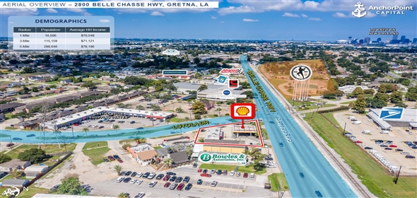 6 Locations in Louisiana - Show on Map New Orleans Louisiana, 70127 | 6 Fuel Station Sale-Leaseback Offering