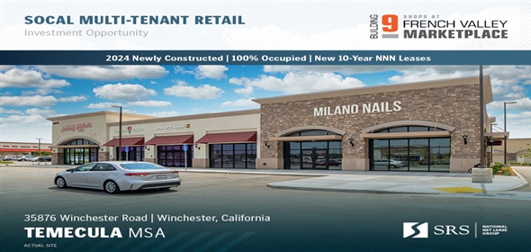 35876 Winchester Rd Winchester California, 92596 | Shops at French Valley Marketplace | Bldg 9