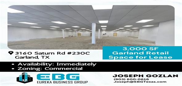 3160 Saturn Rd. Suite 230C Garland, TX 75041 Garland Texas, 75041 | 3160 Saturn Rd, Garland, TX 75041 – 3,000 SF (Suite 230C) For Lease