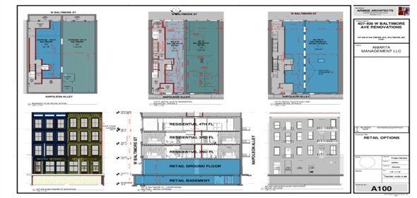 407-409 W Baltimore St Baltimore Maryland, 21201 | Retail Space Within an Historic Iron-facade Building