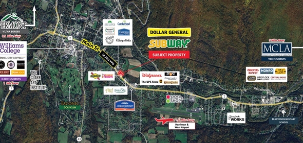 384 Main St Williamstown Massachusetts, 01267 | Dollar General & Subway