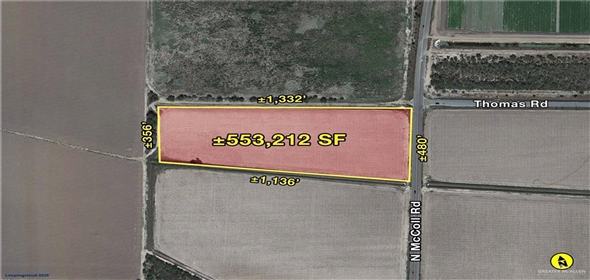0 W Thomas Lane Mc Allen Texas, 78501 | Corner Lot at Thomas Rd. & McColl Rd. | C-3 Zoned Land in Opportunity Zone