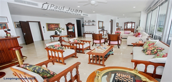 Corner of 14th Avenue and 6th Street.  Bolivar, 130001 | Bayfront Apartment with Panoramic Views in Castillogrande – 3 Beds, Impeccable Condition
