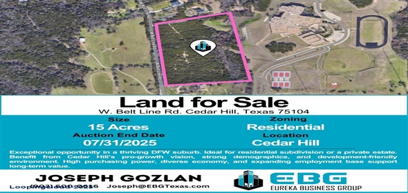 W. Belt Line Rd. Cedar Hill, Texas 75104 Cedar Hill Texas, 75104 | Land for Sale: W. Belt Line Rd. Cedar Hill, Texas 75104