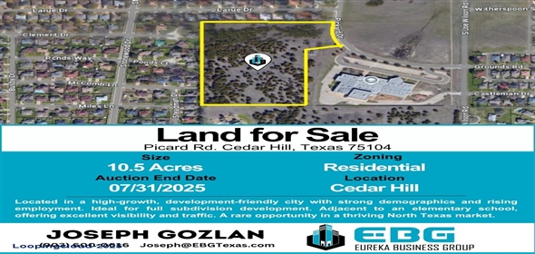 Picard Rd. Cedar Hill, Texas 75104 Cedar Hill Texas, 75104 | Land for Sale: Picard Rd. Cedar Hill, Texas 75104