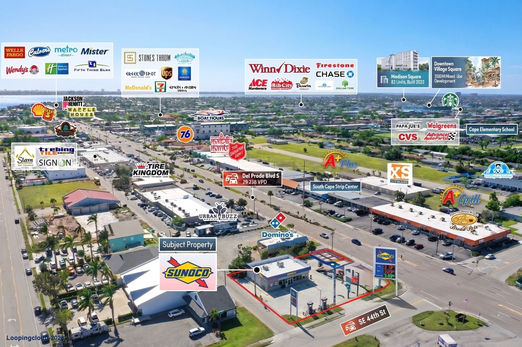 (8% CAP RATE!) - CAPE CORAL SUNOCO GAS STATION & (A+ PLUS) C-STORE (20-YEAR PURE NNN LEASE)