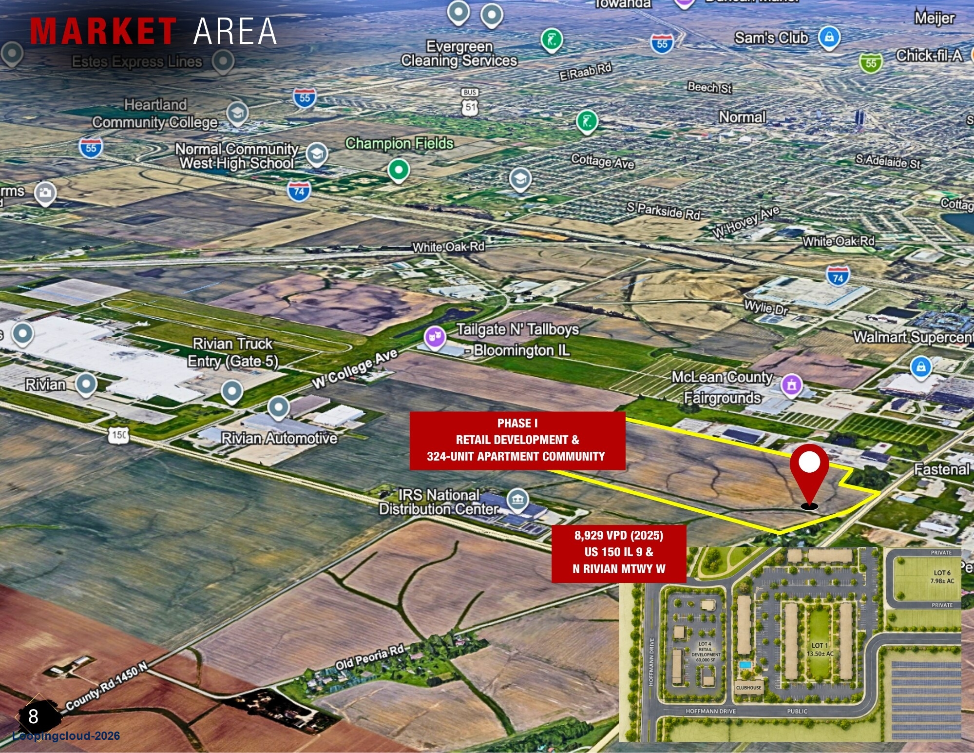 Premier Retail Hub in Bloomington: New Commercial Spaces from 5,000 to 60,000 SF IL 61705