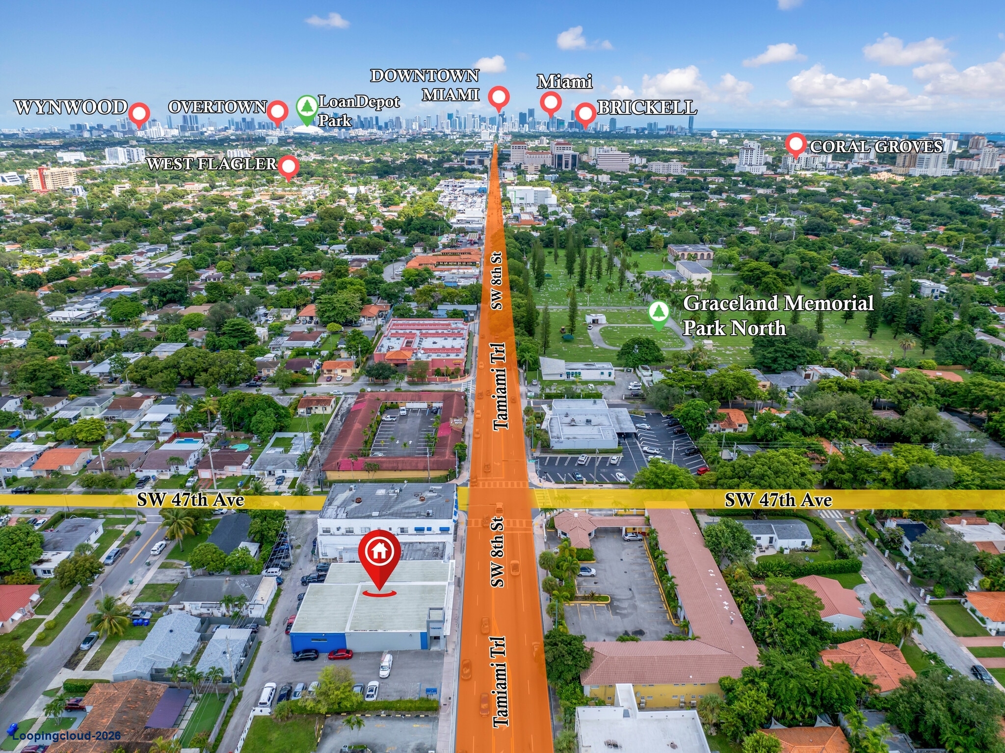 Prime Corner Retail and Office Building for Lease on Calle Ocho in Miami FL 33134