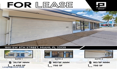 Prime Calle Ocho Retail Space for Lease | 1801 SW 8th St, Miami FL 33135