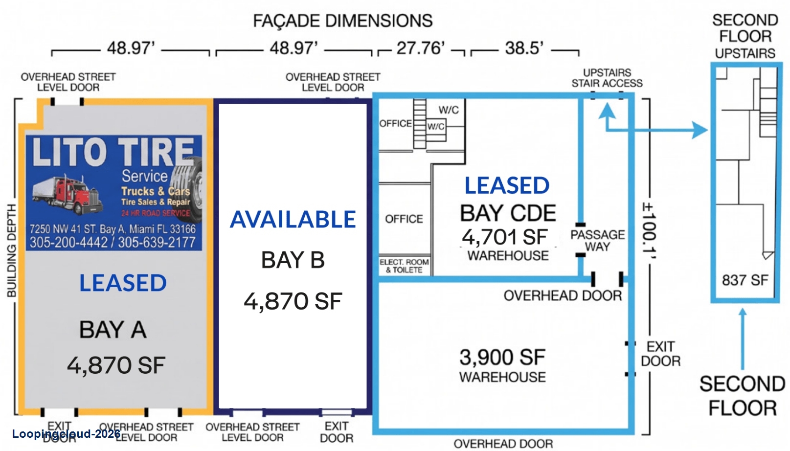 Industrial Bay with Office and Heavy Power for Lease in Miami Airport West